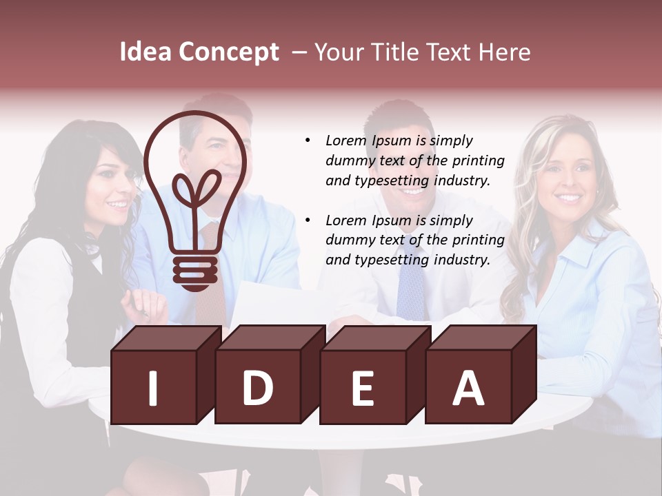 Interaction Smiling Worker PowerPoint Template