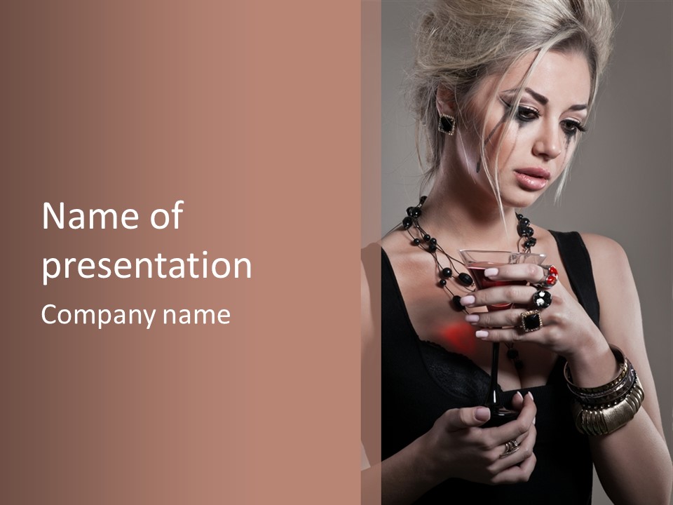 Heart Mascara  PowerPoint Template