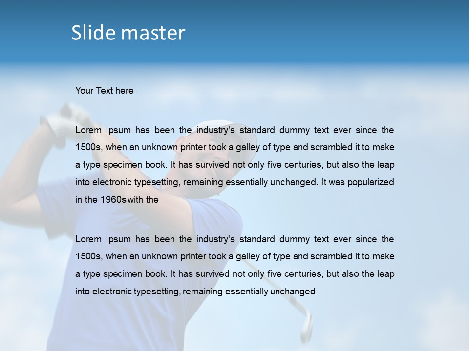 Sport Sky Golfer PowerPoint Template