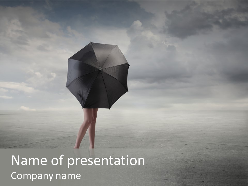 Storm Umbrella Travel PowerPoint Template