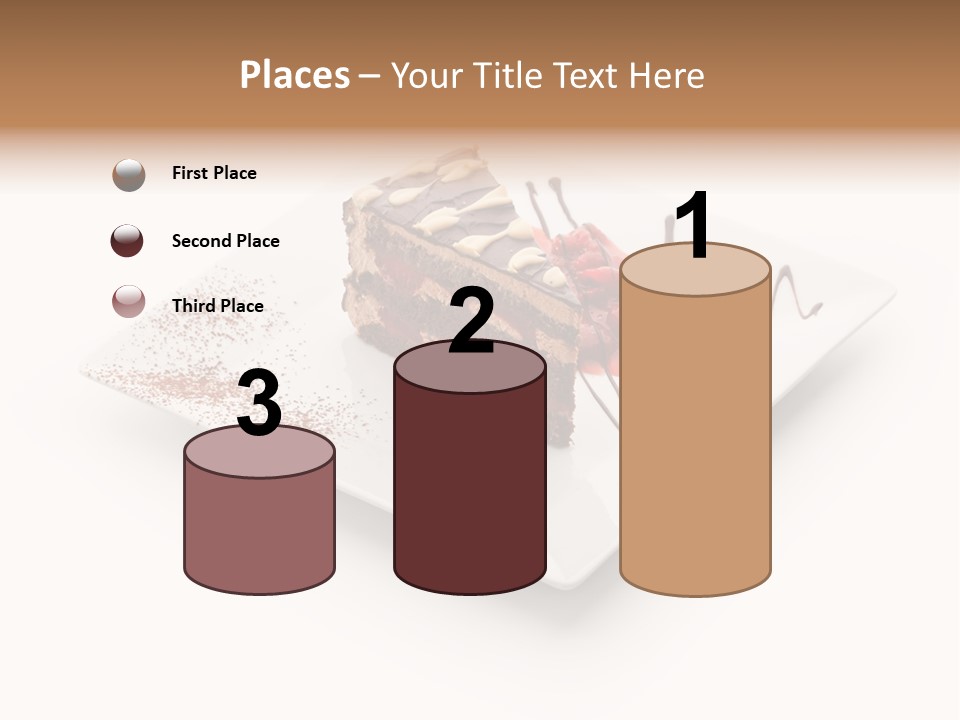 Red Sponge Cake Cherry PowerPoint Template