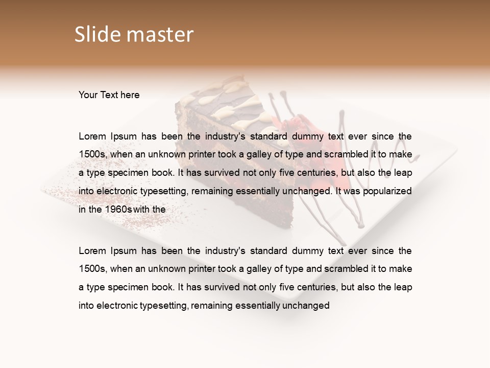 Red Sponge Cake Cherry PowerPoint Template