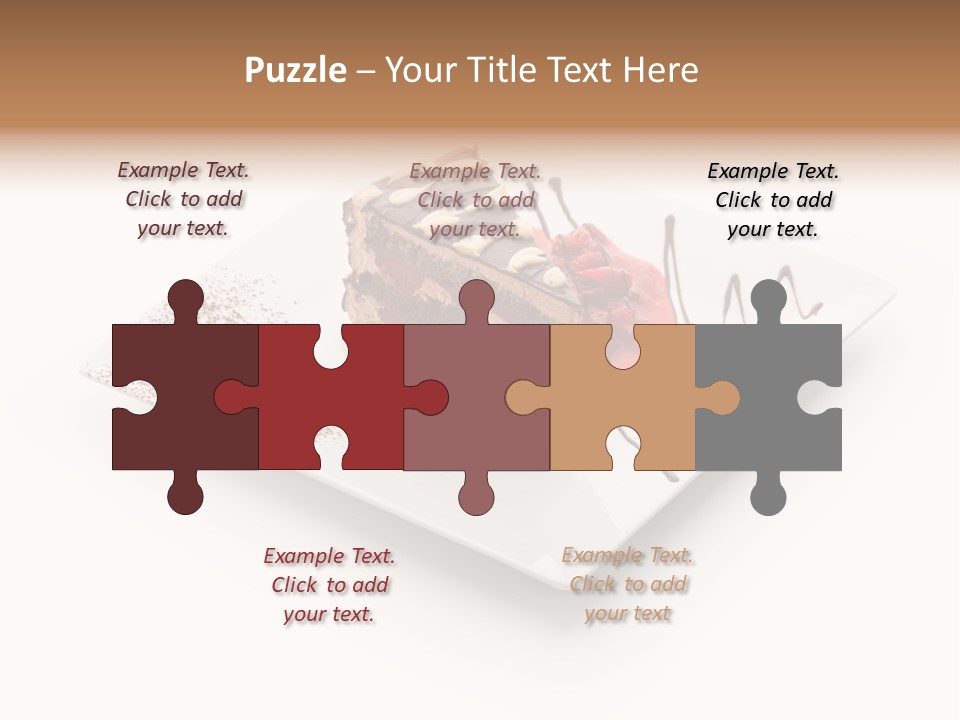 Red Sponge Cake Cherry PowerPoint Template