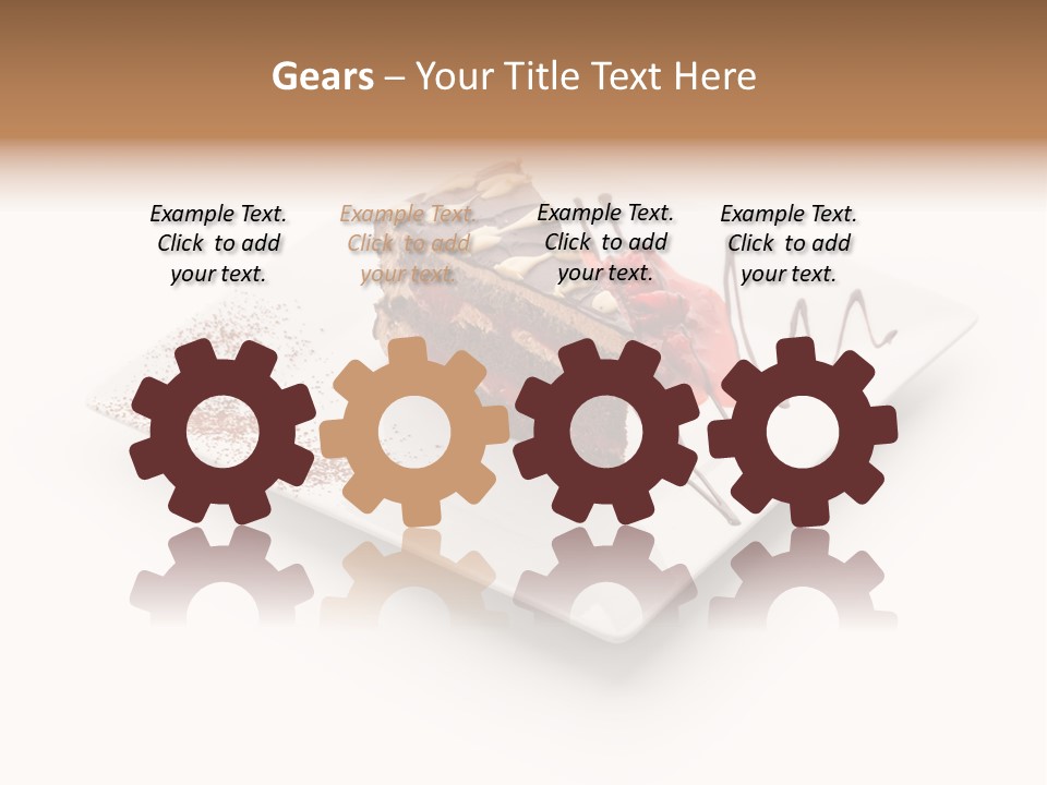 Red Sponge Cake Cherry PowerPoint Template