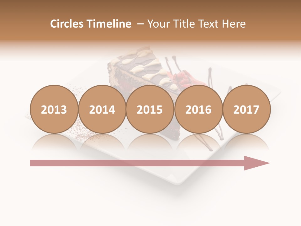 Red Sponge Cake Cherry PowerPoint Template