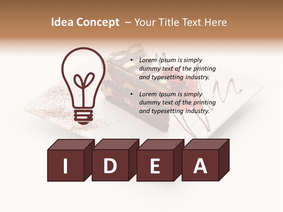 Red Sponge Cake Cherry PowerPoint Template