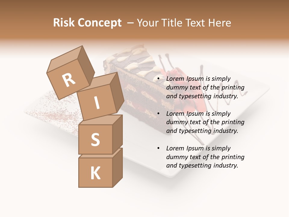 Red Sponge Cake Cherry PowerPoint Template