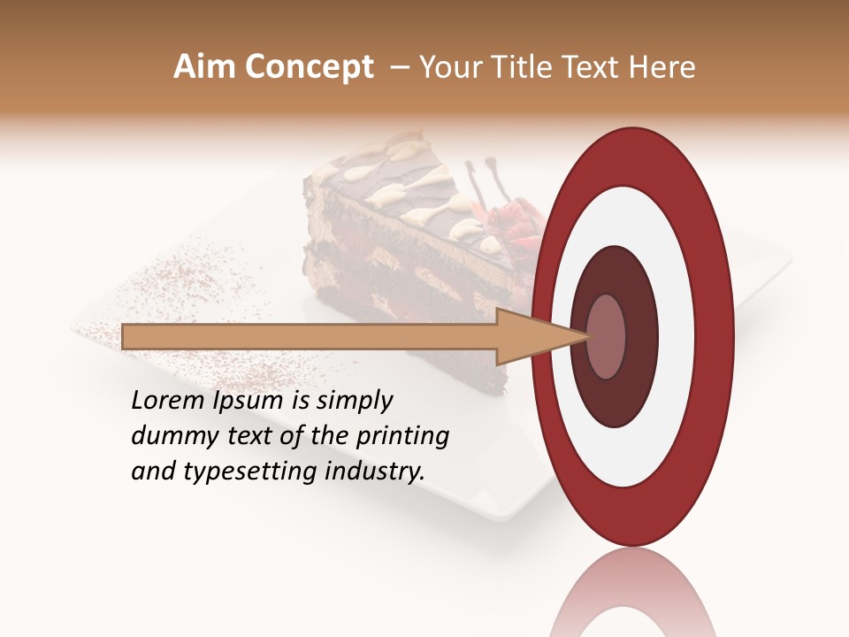 Red Sponge Cake Cherry PowerPoint Template