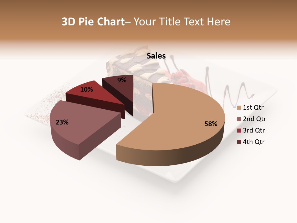 Red Sponge Cake Cherry PowerPoint Template