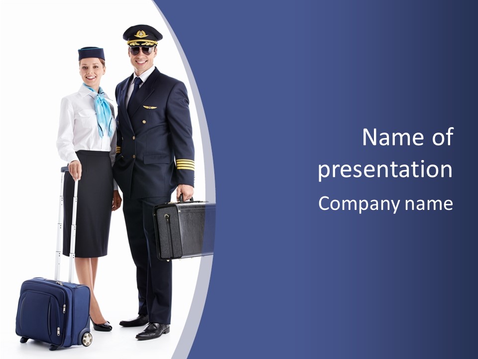 Woman Men Baggage PowerPoint Template