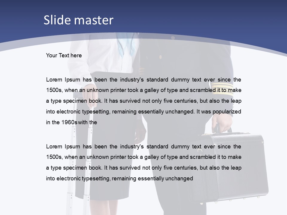 Woman Men Baggage PowerPoint Template