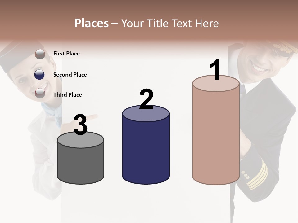 Flying Male Employees PowerPoint Template