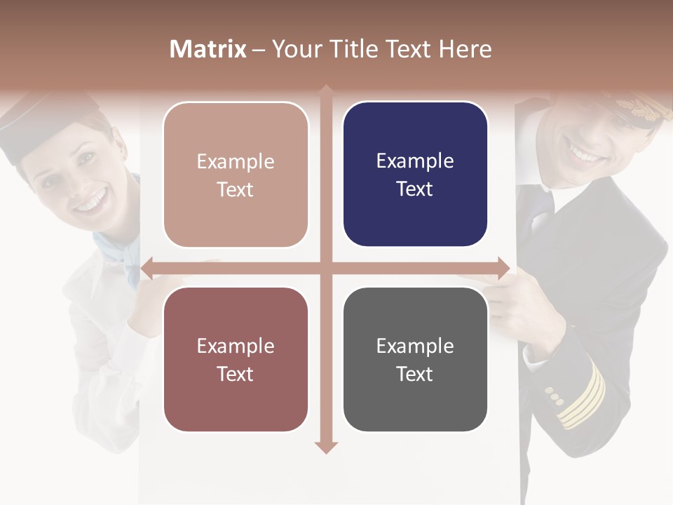 Flying Male Employees PowerPoint Template