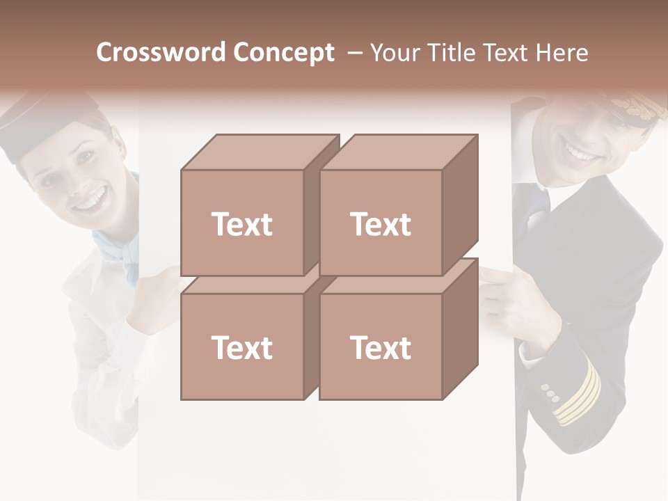 Flying Male Employees PowerPoint Template