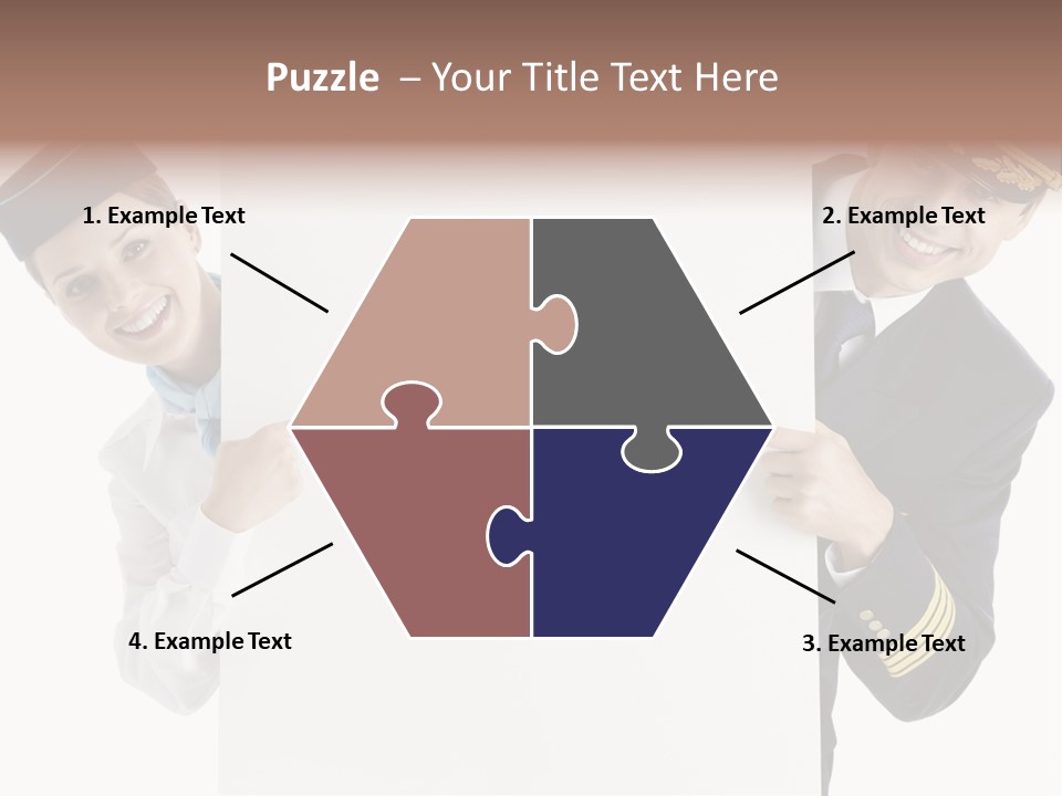 Flying Male Employees PowerPoint Template