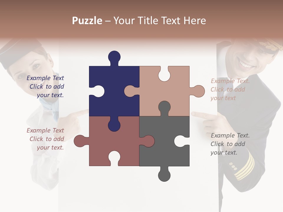 Flying Male Employees PowerPoint Template