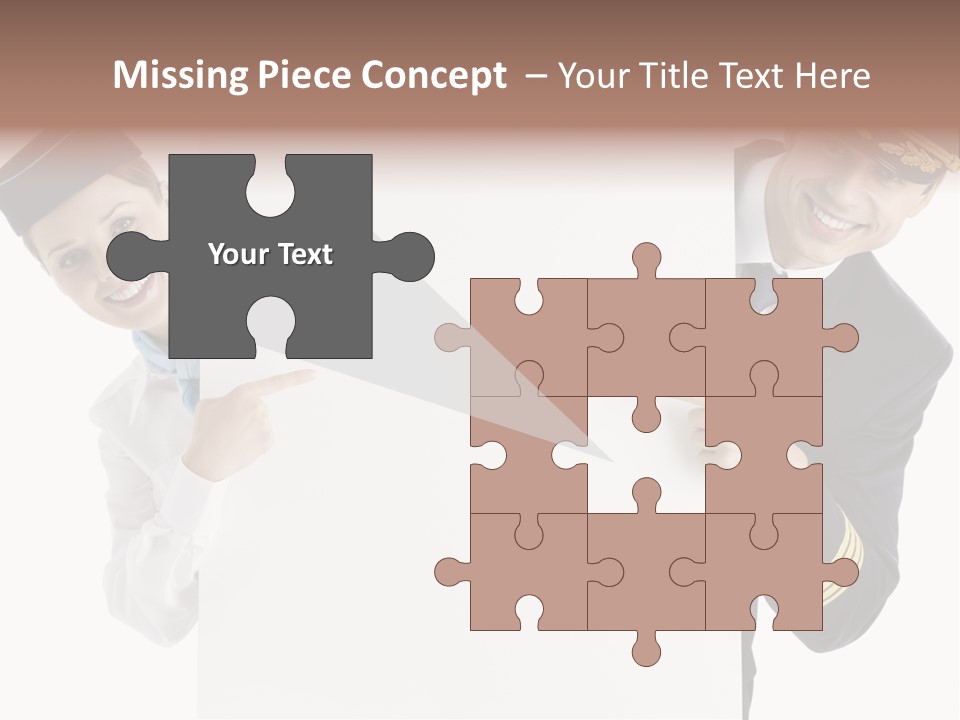 Flying Male Employees PowerPoint Template