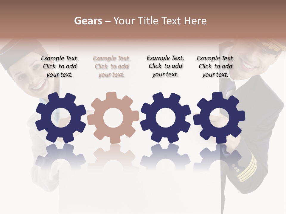 Flying Male Employees PowerPoint Template