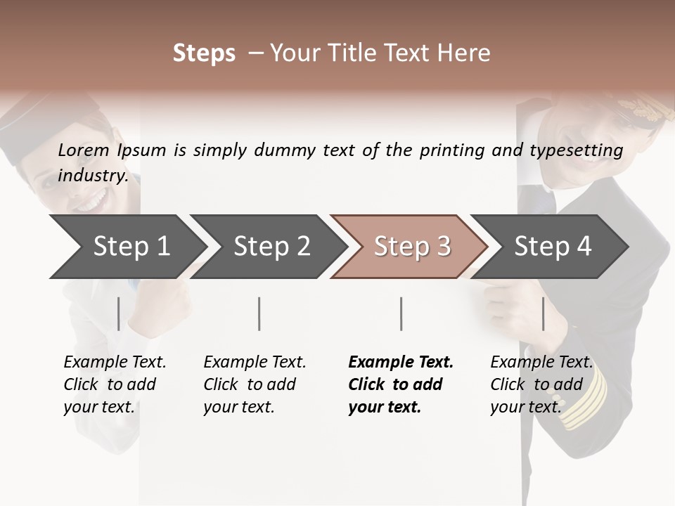 Flying Male Employees PowerPoint Template