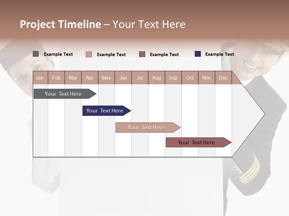 Flying Male Employees PowerPoint Template