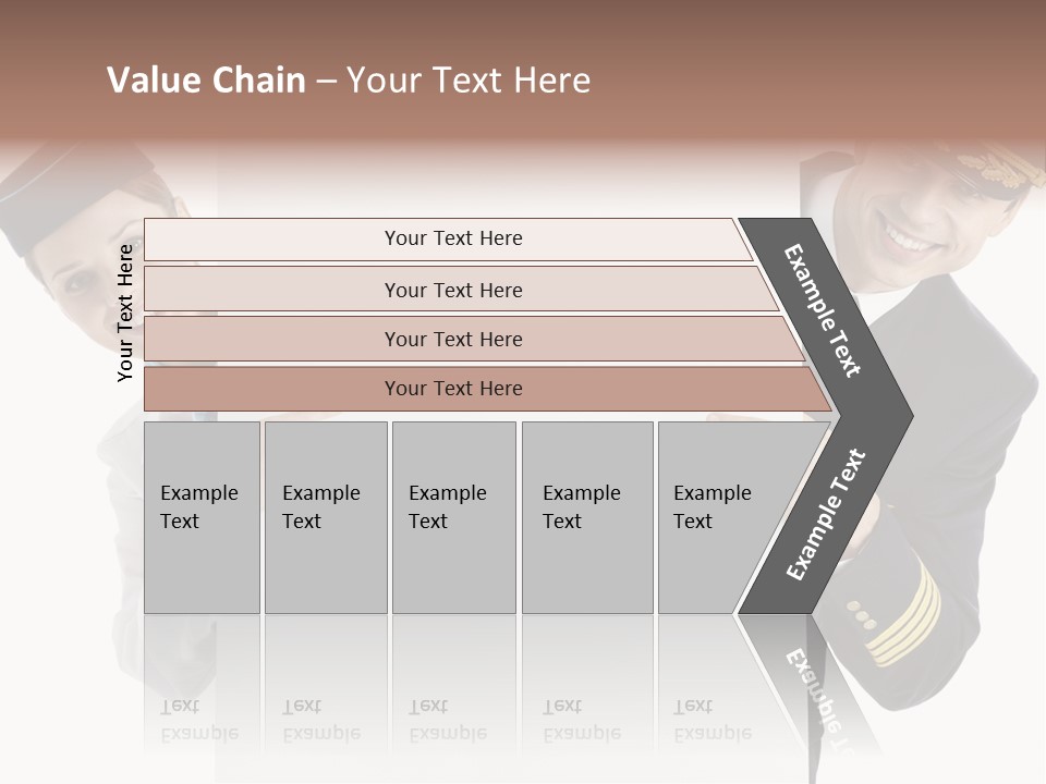 Flying Male Employees PowerPoint Template