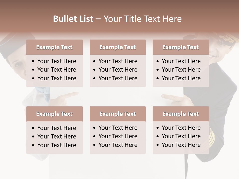 Flying Male Employees PowerPoint Template