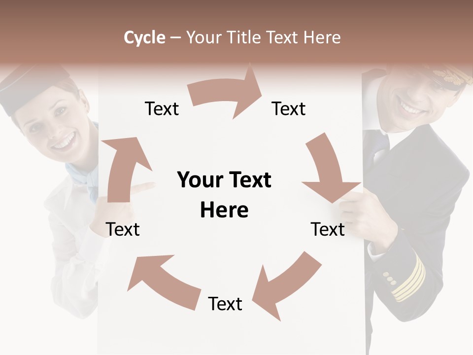 Flying Male Employees PowerPoint Template
