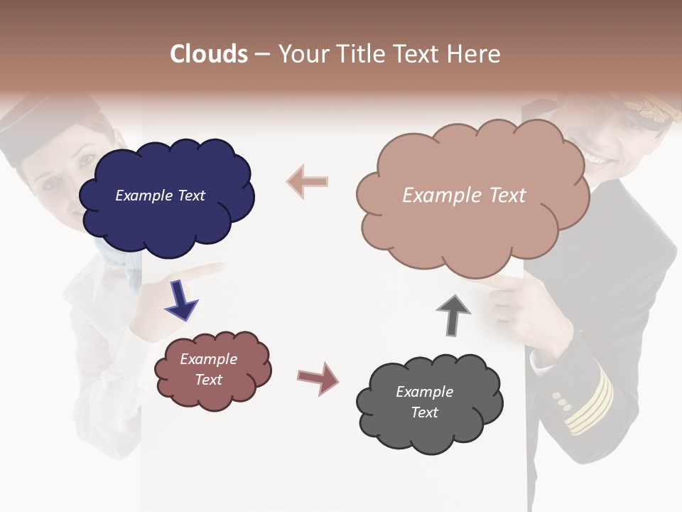 Flying Male Employees PowerPoint Template