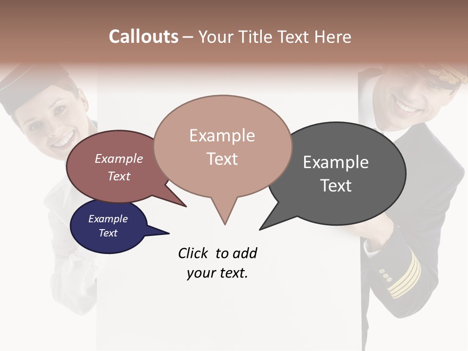 Flying Male Employees PowerPoint Template