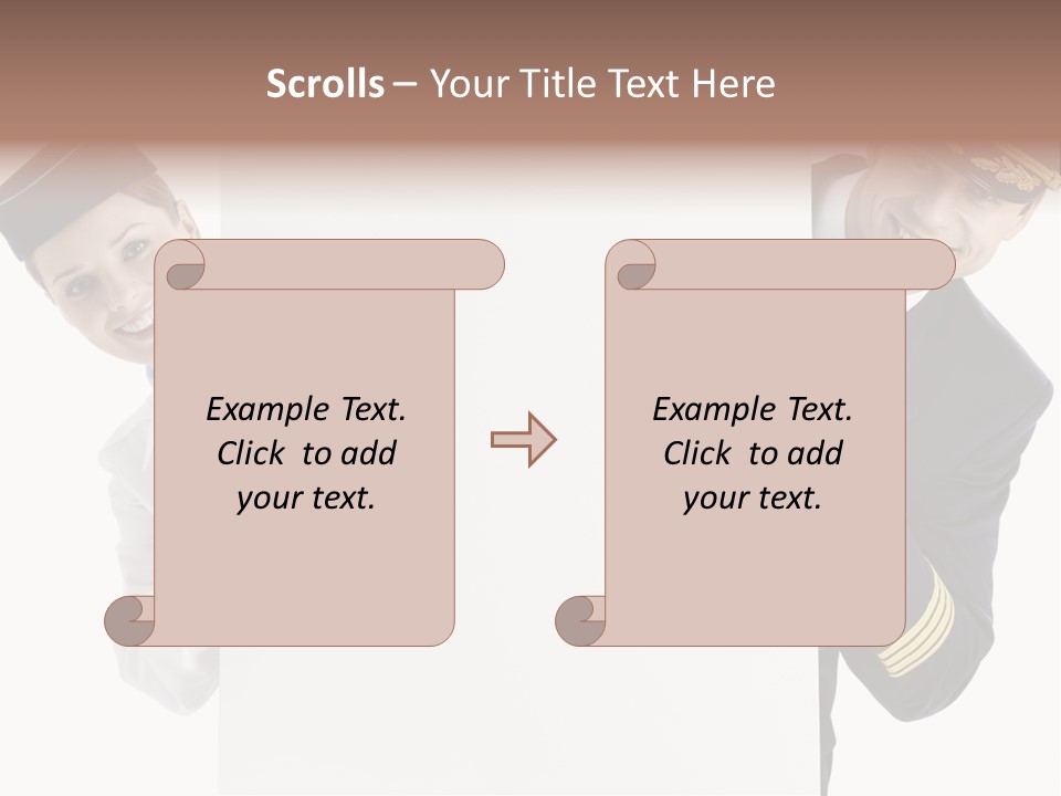 Flying Male Employees PowerPoint Template