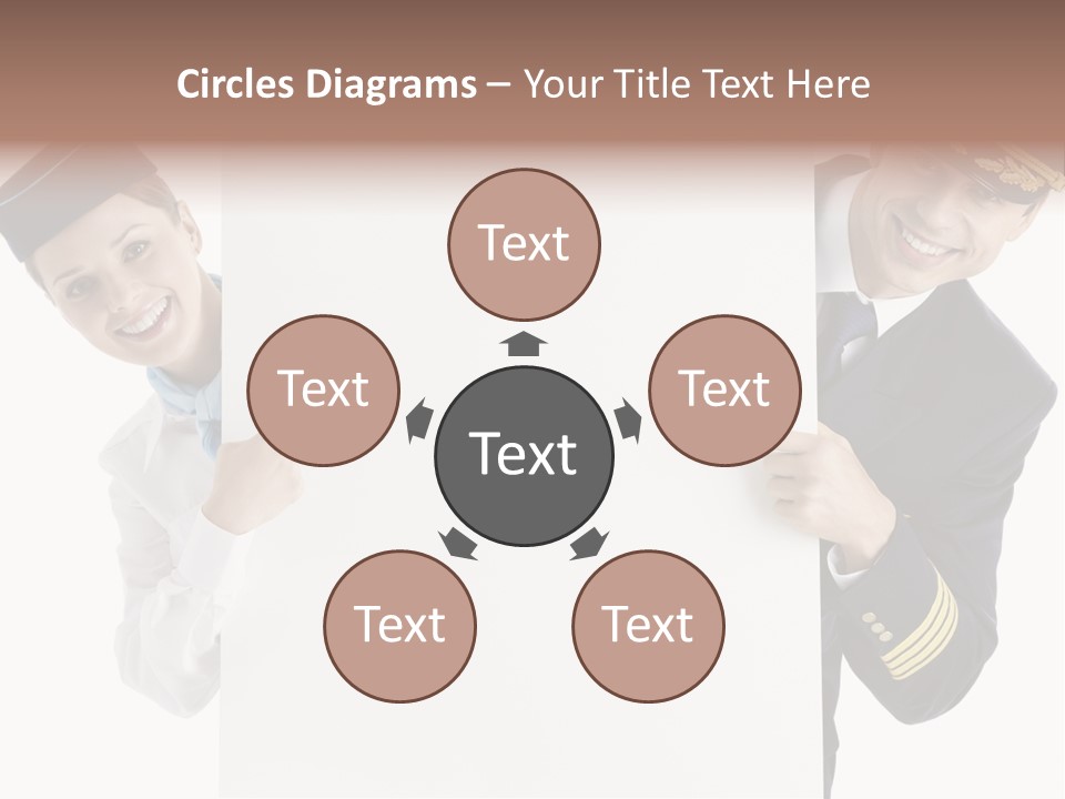 Flying Male Employees PowerPoint Template