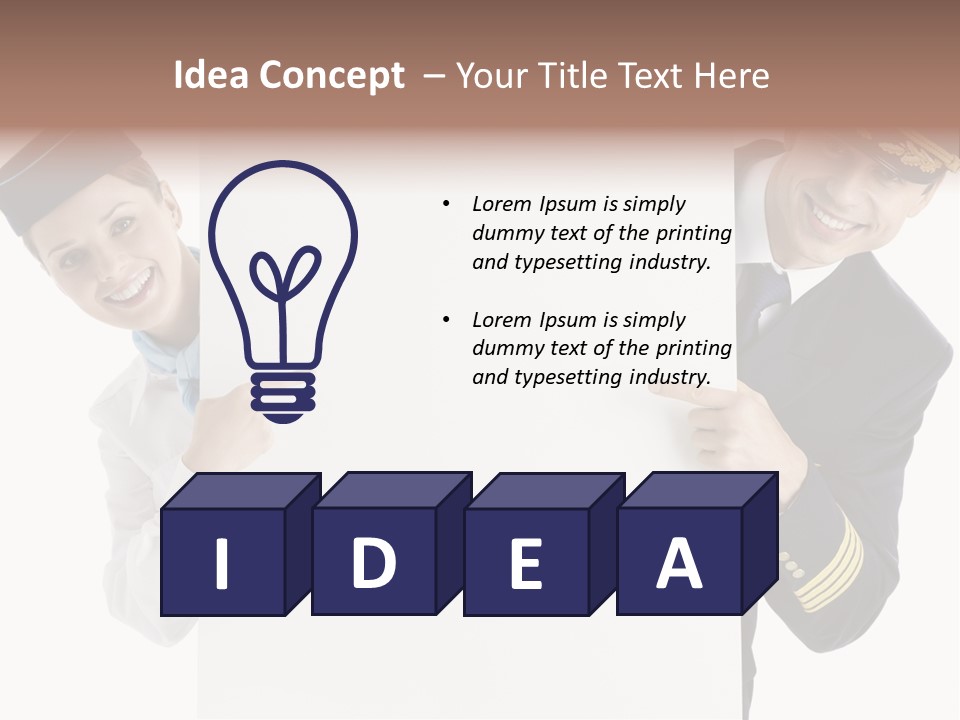 Flying Male Employees PowerPoint Template