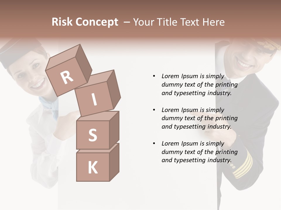 Flying Male Employees PowerPoint Template