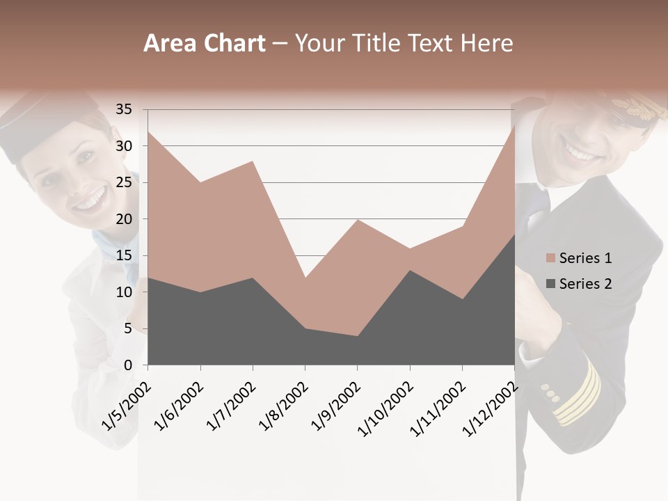 Flying Male Employees PowerPoint Template