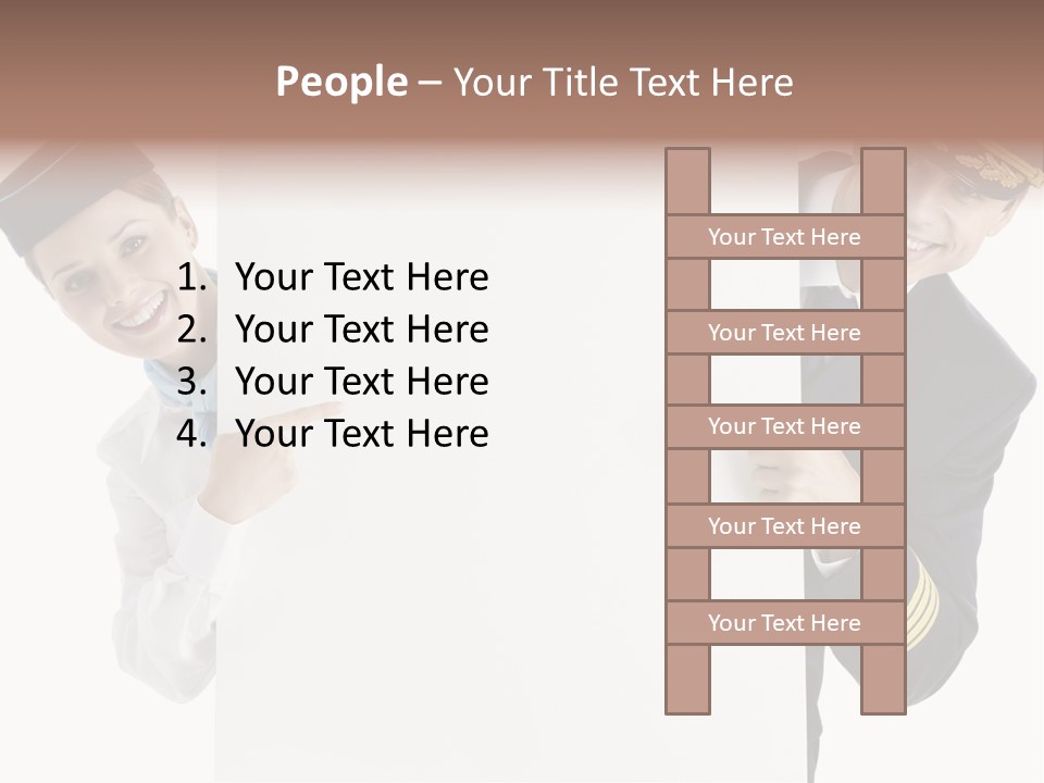 Flying Male Employees PowerPoint Template
