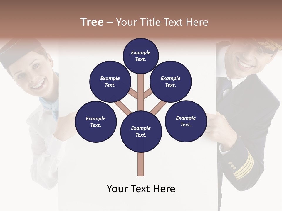 Flying Male Employees PowerPoint Template