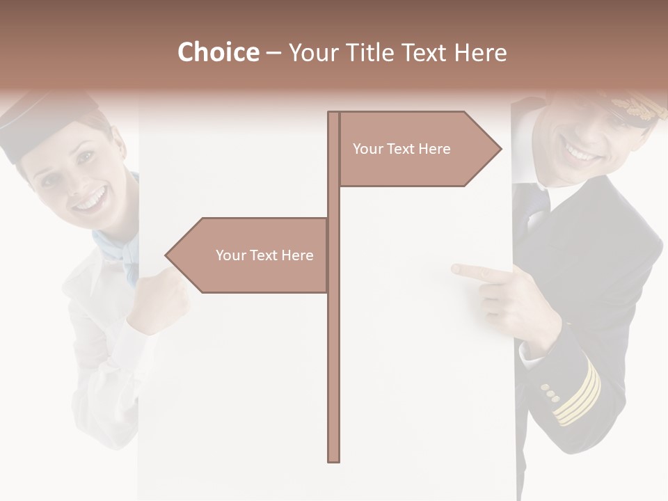Flying Male Employees PowerPoint Template