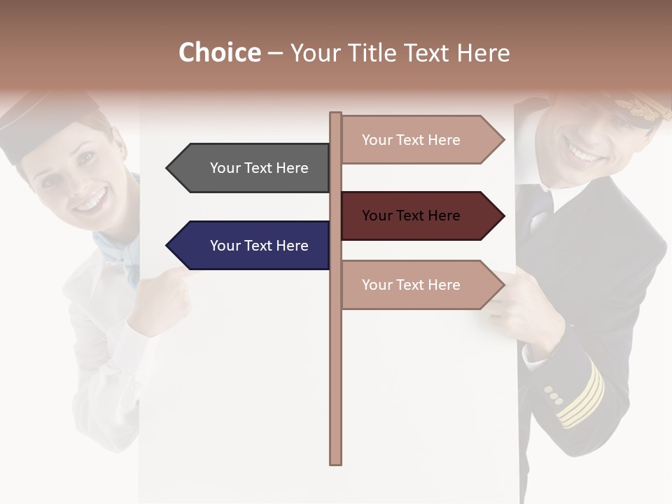 Flying Male Employees PowerPoint Template
