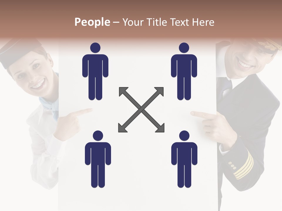 Flying Male Employees PowerPoint Template