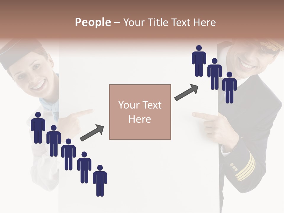 Flying Male Employees PowerPoint Template