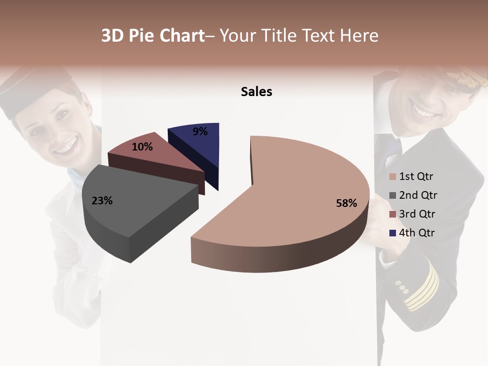 Flying Male Employees PowerPoint Template