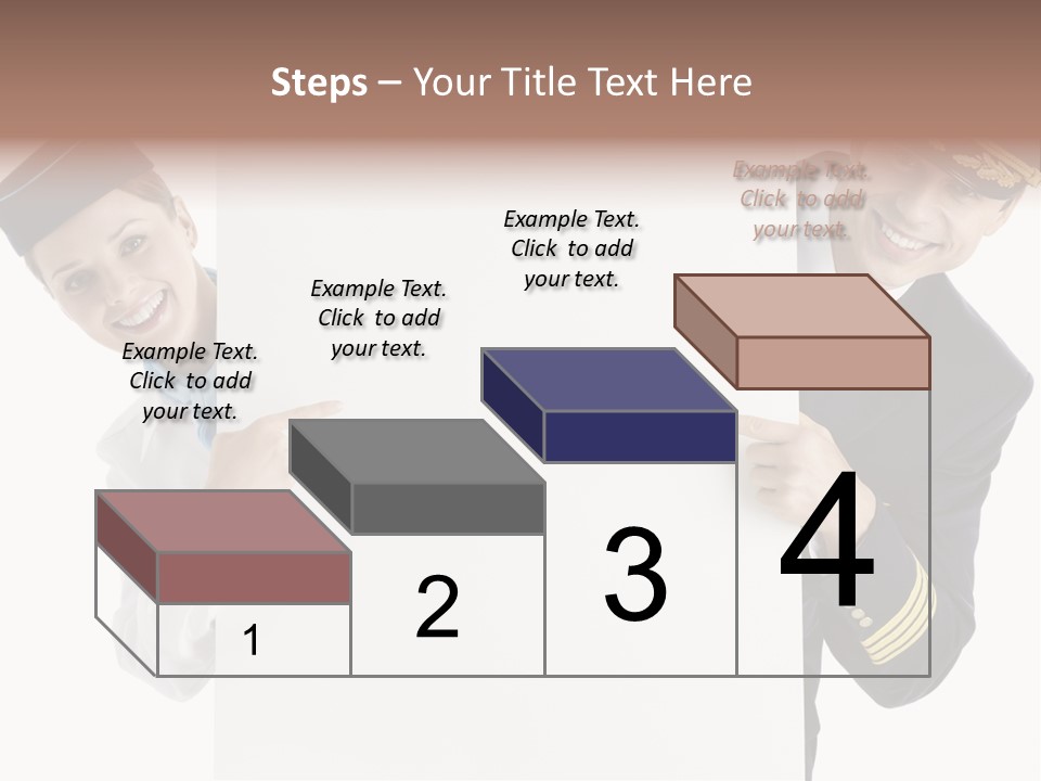 Flying Male Employees PowerPoint Template