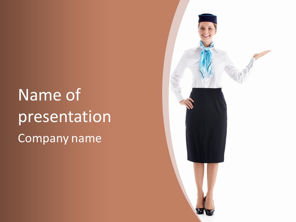 Forage Cap Happiness Woman PowerPoint Template