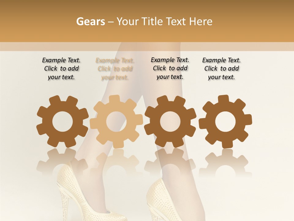 Walking Glamour Model PowerPoint Template