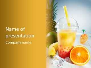 Orange Banana Ice PowerPoint Template