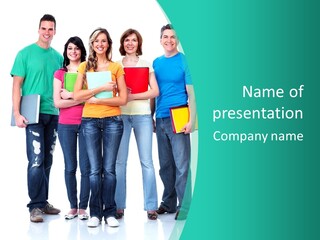 Beautiful Group Girl PowerPoint Template