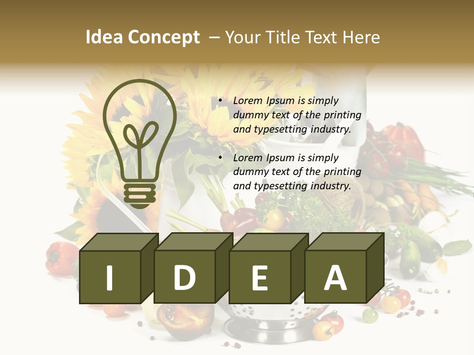 Flower Colander Ingredient PowerPoint Template