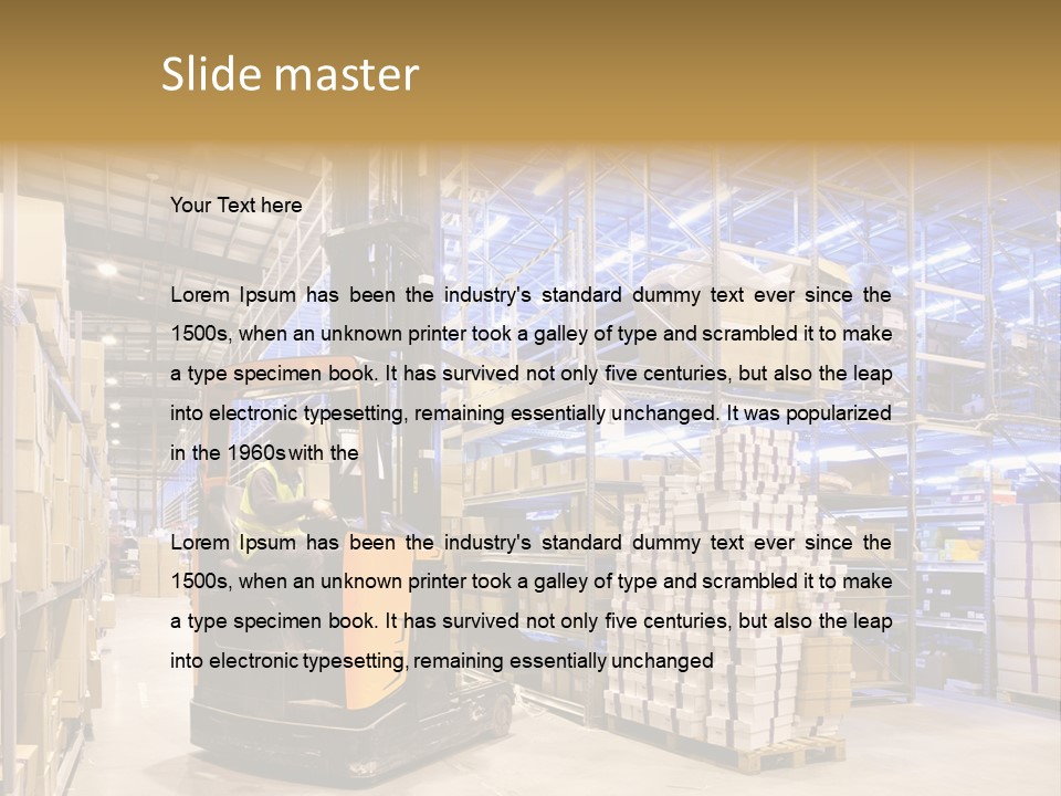 Warehouse Uniform Delivering PowerPoint Template