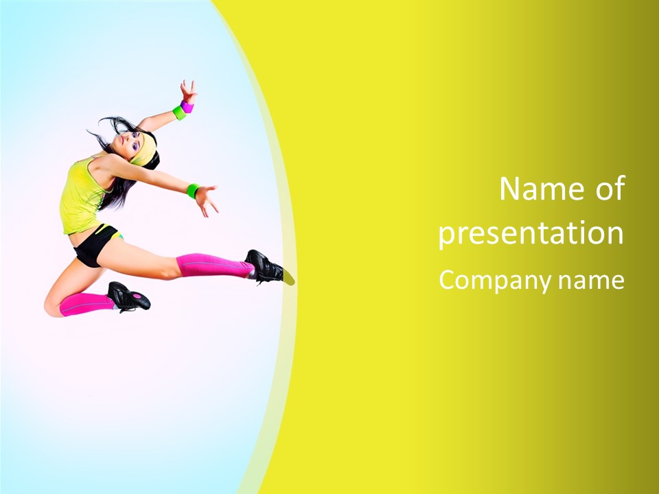 Slim Ballerina Dancer PowerPoint Template