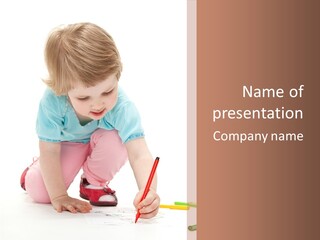 Draw Marker Childhood PowerPoint Template